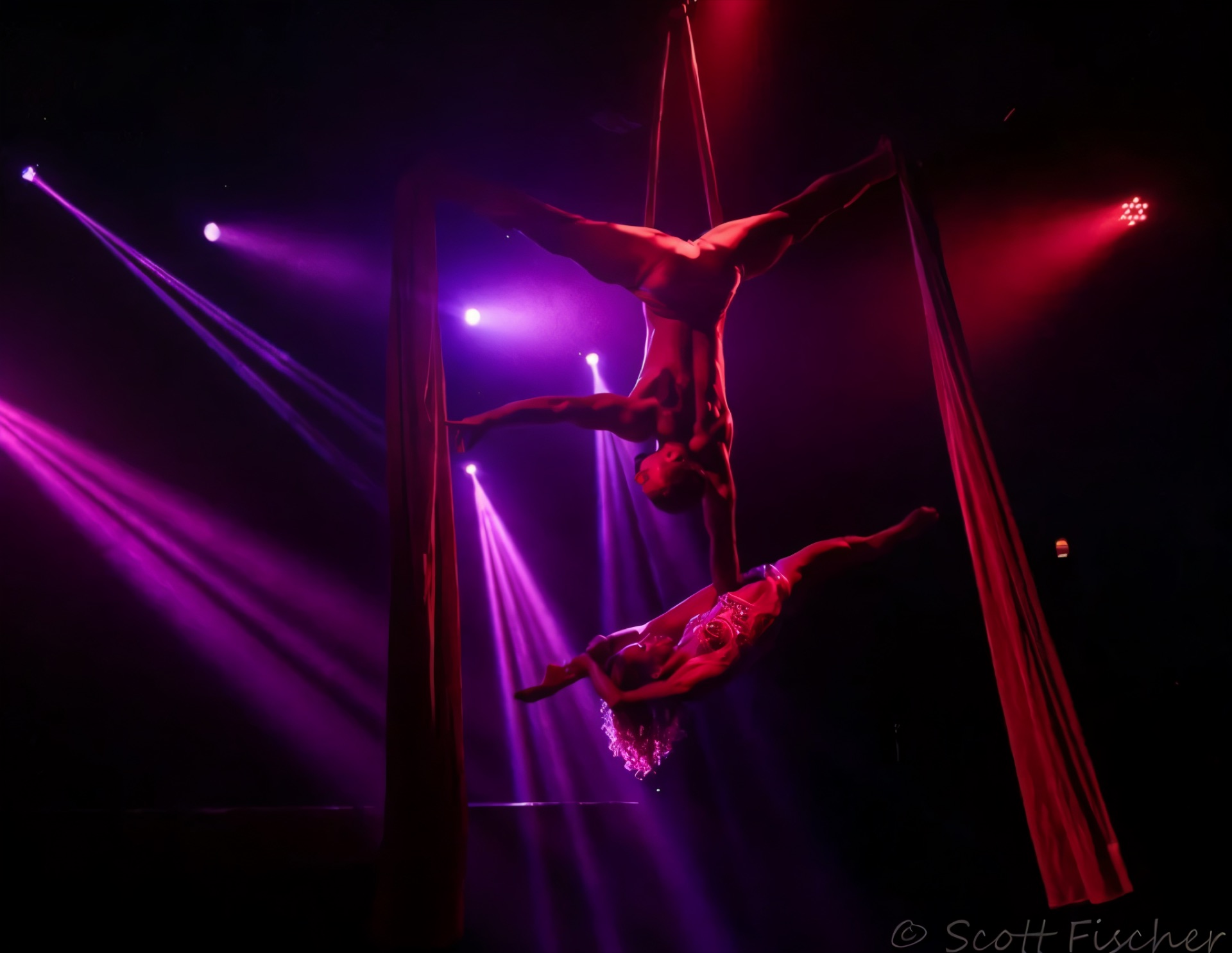 TEASE aerial silks performance — burlesque-cirque at Station 4 Dallas
